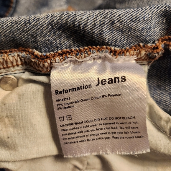 Reformation Jeans Harper High Rise Skinny Denim Jeans Destin Wash size 26 - Picture 6 of 16